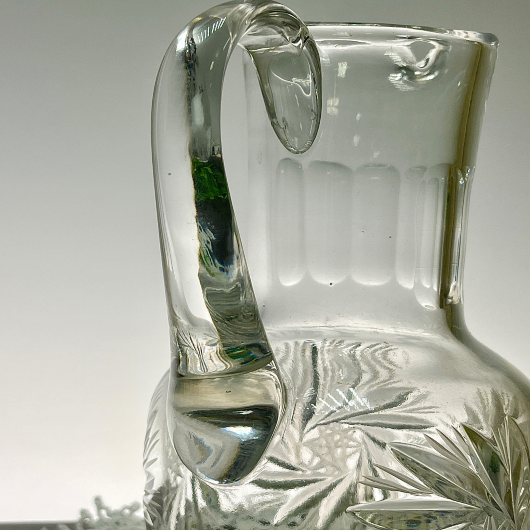 Кувшин небольшого размера для напитков. Дятьковский ХЗ. Хрусталь, алмазная грань, винтаж, СССР. Картинка 4